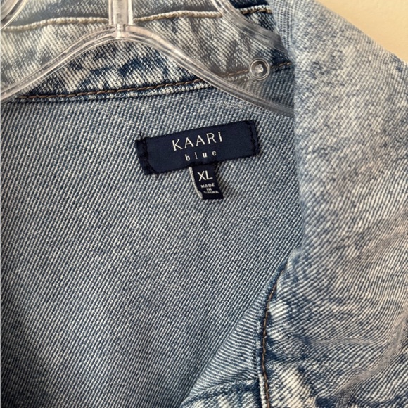 Kaari Blue Women’s Denim Ruffle Jacket Size XL - Picture 5 of 5